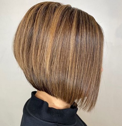 Graduated bob with highlights