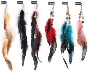 feather hair clips